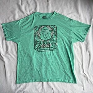 Smokey The Bear Teal Green Graphic Tee Size XL T-Shirt National Parks